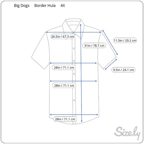 Big Dogs Hula Cocktail Shirt Size 4X Border Print Hawaiian Aloha - Picture 13 of 13